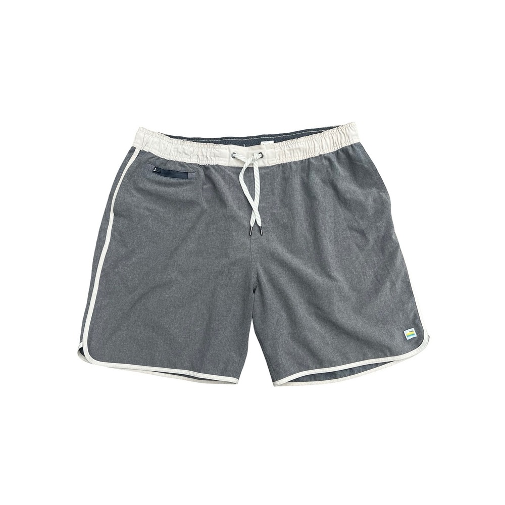 Vuori Cruise Boardshorts Mens XXL Gray Heather 4-Way Stretch Swim Trunks V330 7"